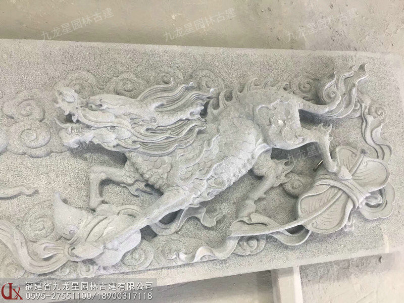 麒麟獻(xiàn)瑞石材浮雕